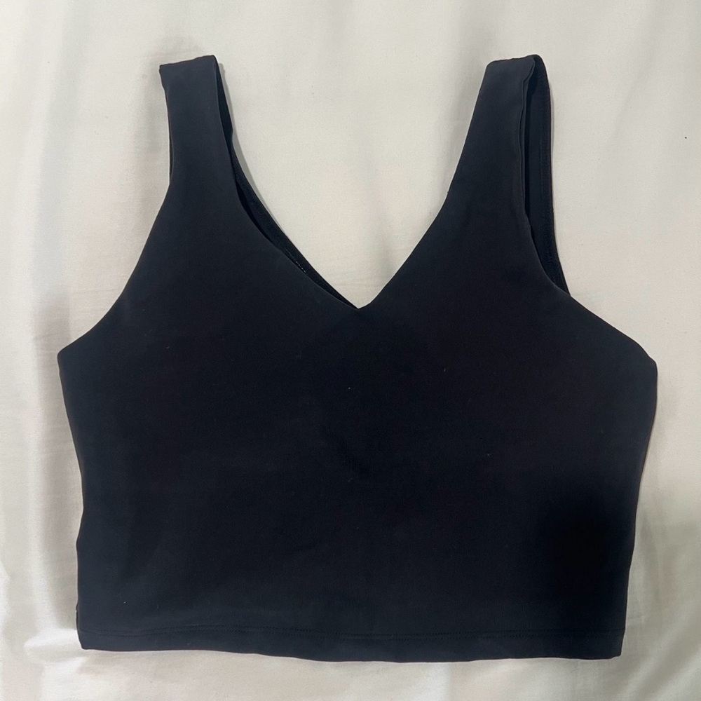 Black V-Neck Crop Top